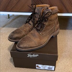 Florsheim Lodge Cap Toe Brown Leather Boots
